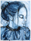 Maia de bleu et d'or - Portraits à l'aquarelle...