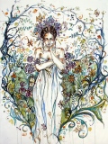 Maïa aux hortensias 2 - Belles de papier...