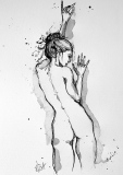 Plume 1 - Nus /plume et encre de Chine.