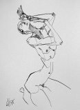 Plume 6 - Nus /plume et encre de Chine.