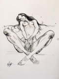 Léa 5 - Nus /plume et encre de Chine.
